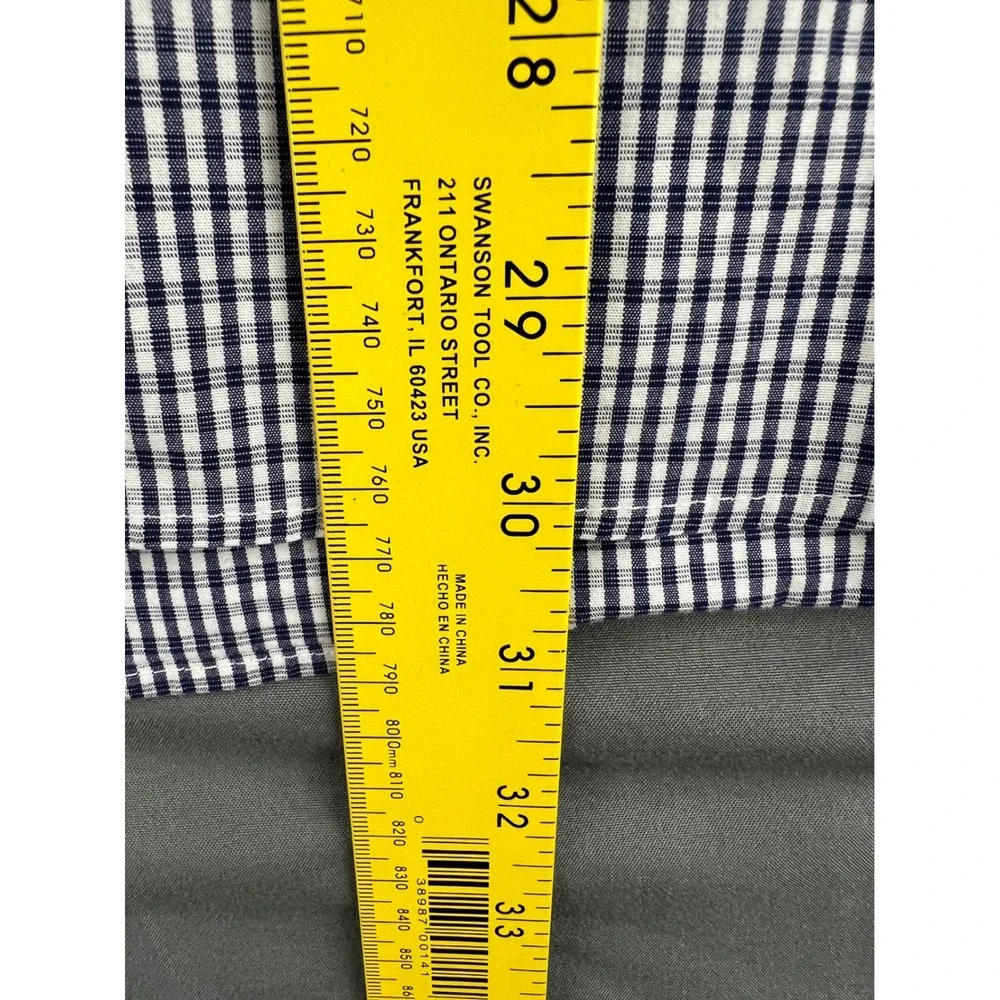 Banana Republic Shirt Mens XL Slim Fit Blue Gingham Wrinkle Resistant Excellent